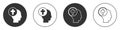 Black Priest icon isolated on white background. Circle button. Vector