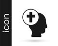 Black Priest icon isolated on white background. Vector