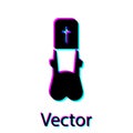 Black Priest icon isolated on white background. Vector Illustration