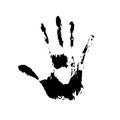 Black print of a hand on a white background. Vector illustration Royalty Free Stock Photo