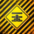 Black Prisoner icon isolated on yellow background. Warning sign. Vector