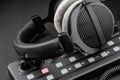 Professional MIDI controller sound mixer and headphones