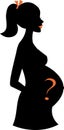 Black profile pregnant woman Royalty Free Stock Photo