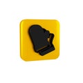 Black Protective gloves icon isolated on transparent background. Protective clothing and tool worker. Yellow square