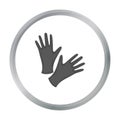 Black protective rubber gloves icon cartoon. Single tattoo icon from the big studio cartoon. Royalty Free Stock Photo