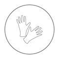 Black protective rubber gloves icon outline. Single tattoo icon from the big studio outline. Royalty Free Stock Photo