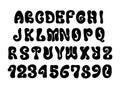 Black psychedelic hippie font on white