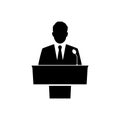 Black Public speaker icon on white background