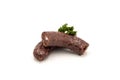 Black pudding blood sausage isolated