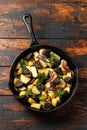 Black pudding or blood sausage warm salad with vegetables Royalty Free Stock Photo