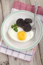 Black pudding and fried egg