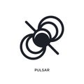 black pulsar isolated vector icon. simple element illustration from astronomy concept vector icons. pulsar editable black logo