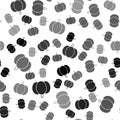 Black Pumpkin icon isolated seamless pattern on white background. Happy Halloween party. Vector Royalty Free Stock Photo