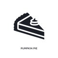 black pumpkin pie isolated vector icon. simple element illustration from united states of america concept vector icons. pumpkin Royalty Free Stock Photo