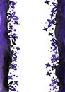 Black and purple color butterfly watercolor background for decoration.