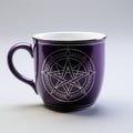 Dark Gray And White Astral Pentagram Cup With Realistic Detailing
