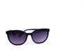 Black purple sunglasses isolated on white background, copy space. Front view Royalty Free Stock Photo