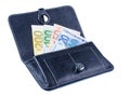 Black purse with banknotes Royalty Free Stock Photo