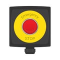 Black push button station switch with emergency stop button Royalty Free Stock Photo