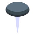 Black push pin icon isometric vector. Reminder image object Royalty Free Stock Photo