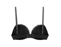 Black push up brassiere on white background