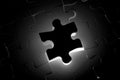 Black Puzzle one piece missing Royalty Free Stock Photo