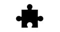 Black puzzle piece with a distinctive interlocking shape featuring a circular protru Royalty Free Stock Photo