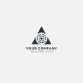 Black pyramid triangle eye logo design Royalty Free Stock Photo