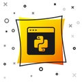 Black Python programming language icon isolated on white background. Python coding language sign on browser. Device Royalty Free Stock Photo