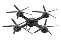 Black quadcopter drone with camera Royalty Free Stock Photo