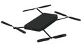 Black quadcopter on white. spy drone gadget