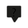 Black question mark. Ask help sign. Message box. Communication background. Chat icon. Vector illustration. Stock image. Royalty Free Stock Photo