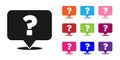 Black Question mark icon isolated on white background. FAQ sign. Copy files, chat speech bubble and chart. Set icons Royalty Free Stock Photo