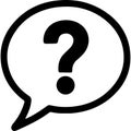 Black question mark inside speech bubble isolated on transparent background Royalty Free Stock Photo