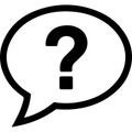 Black question mark inside speech bubble isolated on transparent background Royalty Free Stock Photo