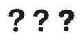 Black question marks set in distressed grunge style on a white background Royalty Free Stock Photo
