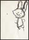 Black Rabbit. Child's Drawing.