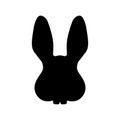 Black rabbit head vector illustration on white background. Cute rabbit icon. Animal nose and teeth logo for veterinarian