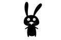 Black rabbit isolated on white background. Royalty Free Stock Photo