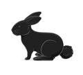 Black Rabbit Vector Illustration