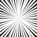 Black radial burst. Abstract speed lines. Dynamic explosion pattern. Vector background.