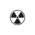 Black Radioactive icon isolated on white background. Radioactive toxic symbol. Radiation Hazard sign. Vector Royalty Free Stock Photo