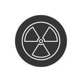 Black Radioactive line icon isolated on white background. Radioactive toxic symbol. Radiation Hazard sign. Vector Royalty Free Stock Photo