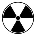 Black radioactive sign over white background