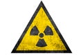 Black radioactive sign in yellow riangle