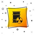 Black Radioactive waste in barrel icon isolated on white background. Toxic refuse keg. Radioactive garbage emissions