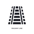 black railway line isolated vector icon. simple element illustration from transport-aytan concept vector icons. railway line