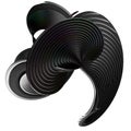 Black and rainbow metal wavy band Unifying calm isolated Elegant Modern 3D Rendering abstract background Royalty Free Stock Photo