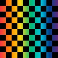 Black and rainbow squares seamless pattern.Checkered flag. Vector illustration.