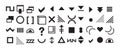 Black random and isolated signs and symbols icons set design elements on white background Royalty Free Stock Photo